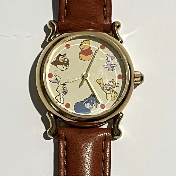Vintage Winnie the Pooh & Friends Disney Parks Watch with Brown Leather Strap - Picture 12 of 13